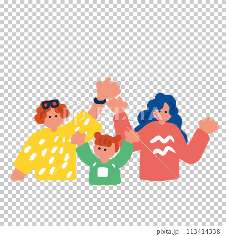シンプルでフラットな親子のイラスト 113414338