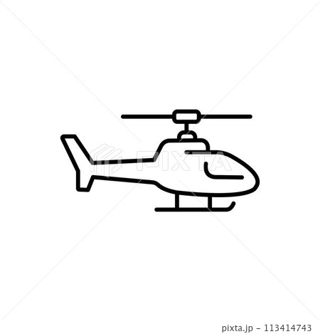 Helicopter line icon, outline vector sign, linear style pictogram isolated on white. Symbol, logo illustration. Editable stroke. Pixel perfect 113414743
