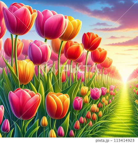 チューリップ畑 チューリップ畑 113414923