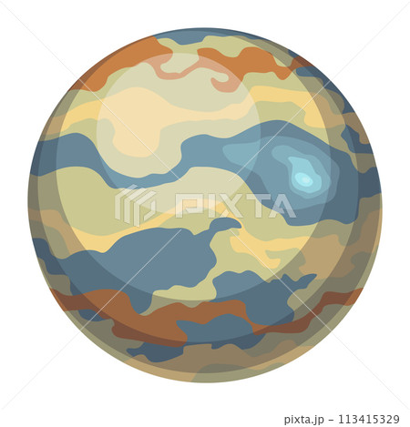 Solar system design icon element. Galaxy discovery and exploration. Astronomy science banner design for kids learning. Flat design cartoon style vector illustration 113415329