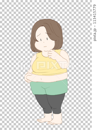 太り気味の女性のイラスト素材 [113415779] - PIXTA