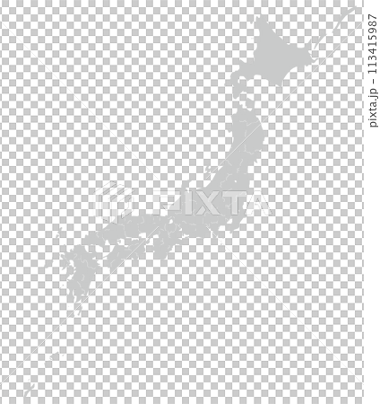 分割できる日本地図　グレー 113415987