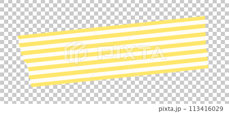 Cut yellow and white striped masking tape - a simple and stylish decoration material Cut yellow and white striped masking tape - a simple and stylish decoration material 113416029