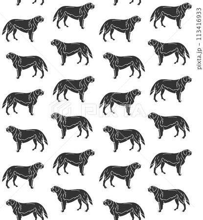 Vector seamless pattern of Saint Bernard dog Vector seamless pattern of Saint Bernard dog 113416933