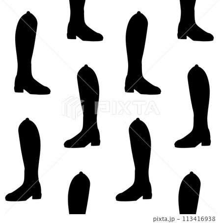 Vector seamless pattern of horse riding boot 113416938