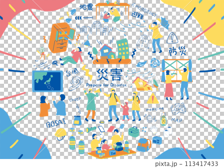 人們為自然災害做準備 人們為自然災害做準備 113417433