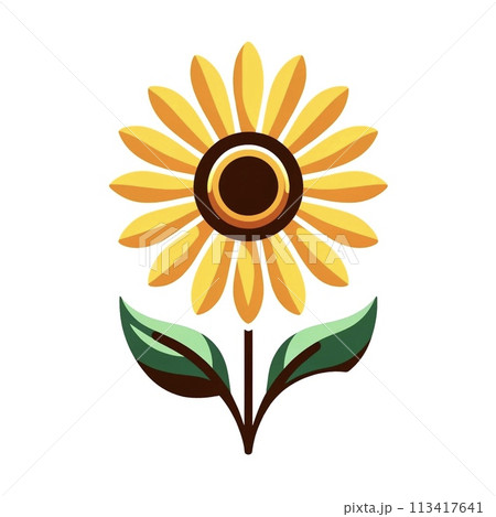 シンプルなひまわり 113417641