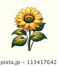 シンプルなひまわり 113417642