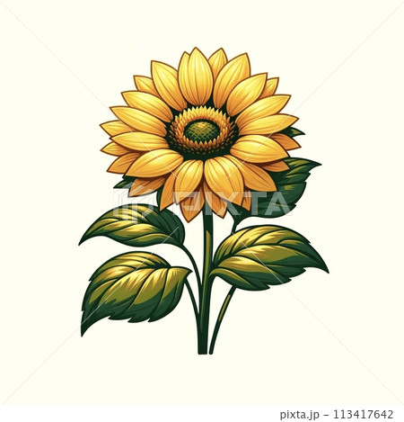 シンプルなひまわり 113417642