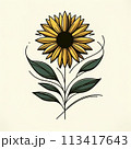 シンプルなひまわり 113417643