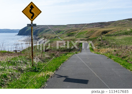 離島で見た右つづら折りありの標識 113417685