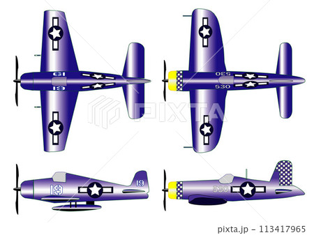 戦闘機～ヘルキャット・コルセアのイラスト 113417965