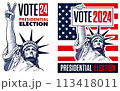 2024 United States Presidential Election - concept with Liberty Statue	 113418011