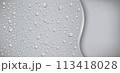 many freshwater drops on grey background with place for text	 113418028