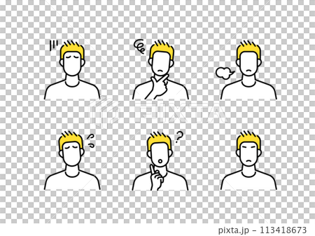 Negative male icon set Negative male icon set 113418673