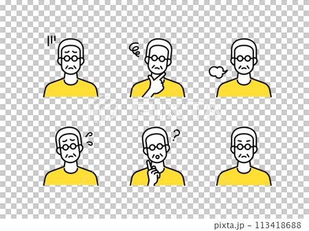 消極的老人圖標集 消極的老人圖標集 113418688