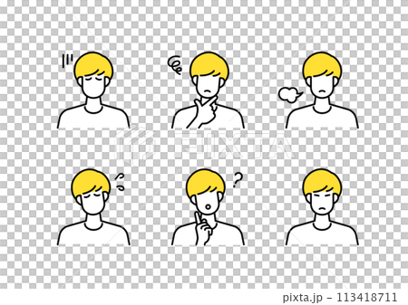 消極的男性圖標集 消極的男性圖標集 113418711
