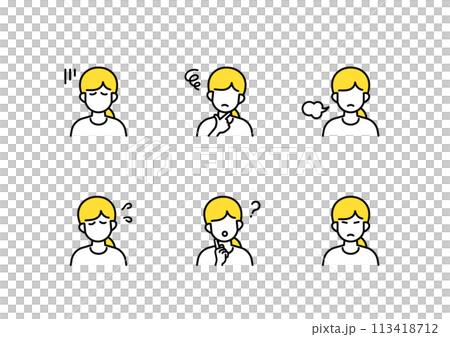 Negative children icon set Negative children icon set 113418712