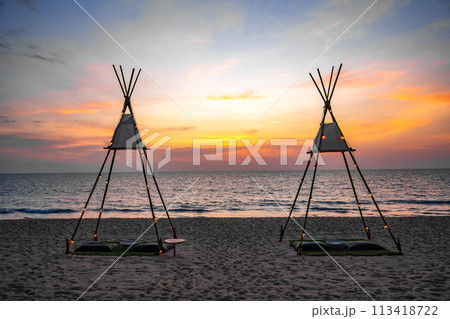 View of Natai beach in Khao Lak, Phang Nga, Thailand 113418722