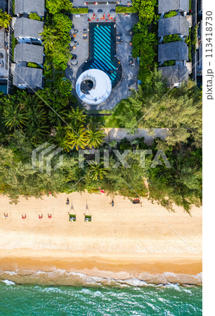 View of Natai beach resort in Khao Lak, Phang Nga, Thailand 113418730