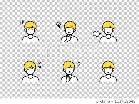 Negative children icon set Negative children icon set 113419049