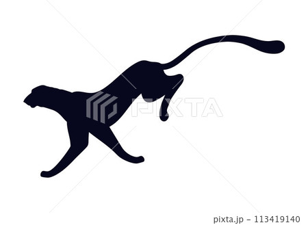 Cheetah silhouette in motion vector illustration Cheetah silhouette in motion vector illustration 113419140
