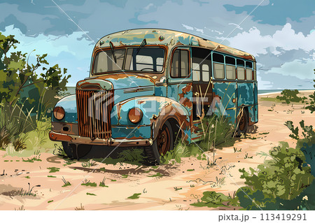 朽ちていく旧車の風景 113419291