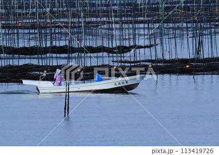 大牟田市　有明海　海苔畑、 113419726
