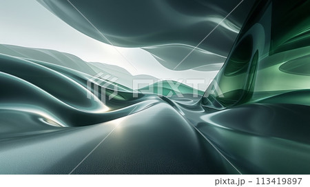 Illustration of data waves for desktop wallpaper Illustration of data waves for desktop wallpaper 113419897