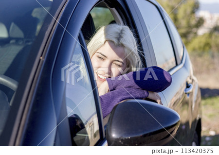 Resting driver, eyes closed Resting driver, eyes closed 113420375