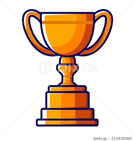 Award prize. First place. Golden Cup. Vector illustration in flat style Award prize. First place. Golden Cup. Vector illustration in flat style 113420566