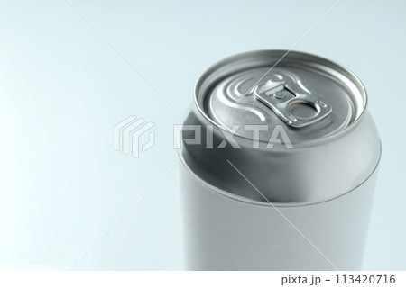 Close-up view of shiny tin cans for drinks Close-up view of shiny tin cans for drinks 113420716
