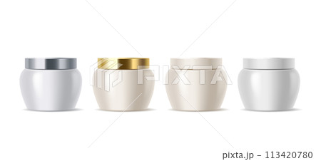 Blank jars of cream realistic vector illustration set 113420780