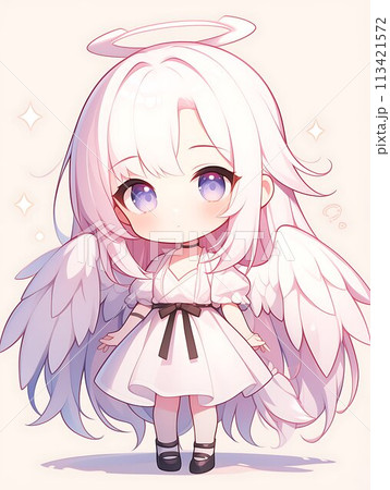 可愛いちびキャラの天使の女の子 AI 可愛いちびキャラの天使の女の子 AI 113421572