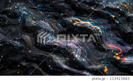 holographic glitter on black stone 113421683