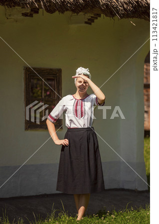 woman in Ukrainian national costume woman in Ukrainian national costume 113421817