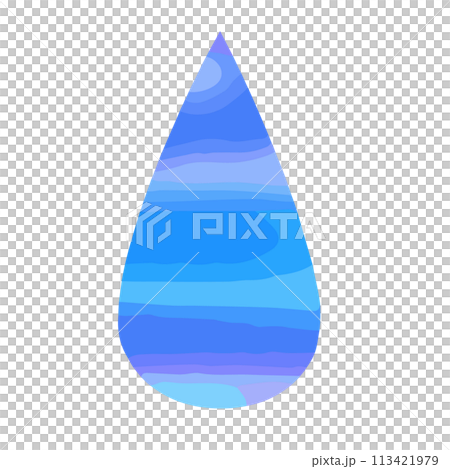 Watercolor rain and wind illustration of water drops 113421979