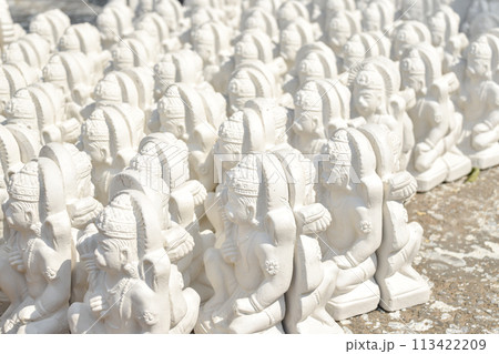 Hindu figurines in plaster of Lord Hanuman God in Hinduism at India Hindu figurines in plaster of Lord Hanuman God in Hinduism at India 113422209