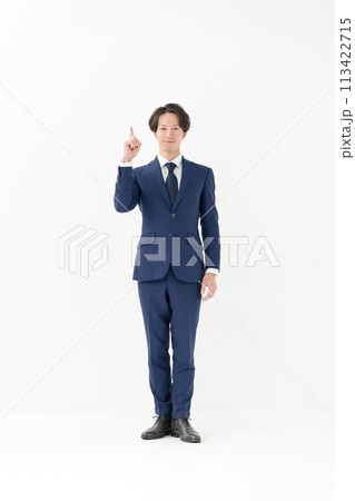 ビジネス 男性 全身 指差し ビジネス 男性 全身 指差し 113422715