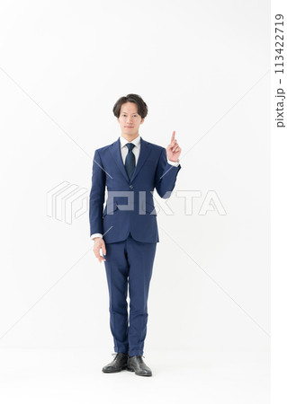 ビジネス 男性 全身 指差し ビジネス 男性 全身 指差し 113422719