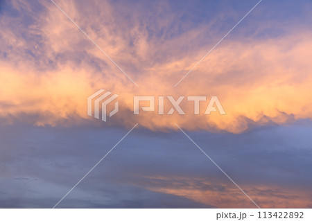 Stunning sunset colors perfect as a background or backdrop in creative projects 113422892