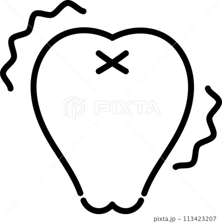 知覚過敏を表した歯のアイコン 知覚過敏を表した歯のアイコン 113423207