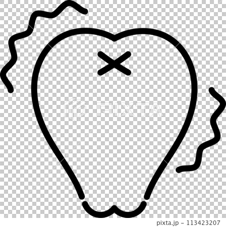 知覚過敏を表した歯のアイコン 知覚過敏を表した歯のアイコン 113423207