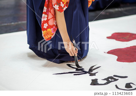 半紙の上の女性 113423603