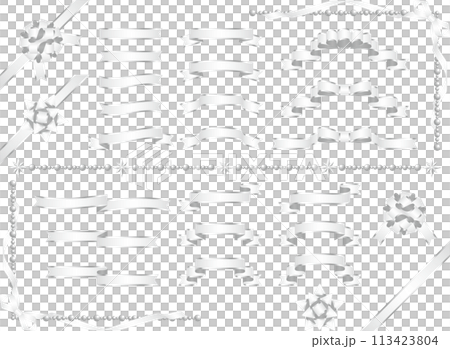 Ribbon border set 1-7 white matte 113423804