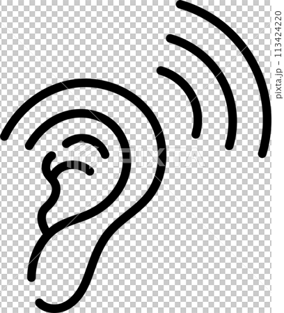 聞くを意味する耳のアイコン 聞くを意味する耳のアイコン 113424220