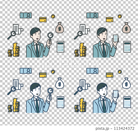 illustration of male tax accountant 113424372