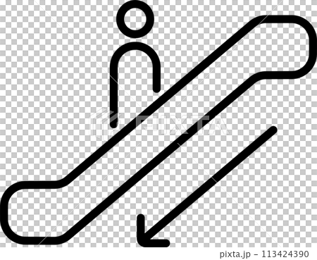 下りを表すエスカレーターのアイコン 113424390
