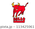 金融用語BULL（上昇相場）をイメージしたイラスト 113425061