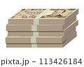 新紙幣　新一万円札　500万円の束　積み上げた札束　帯封　渋沢栄一 113426184
